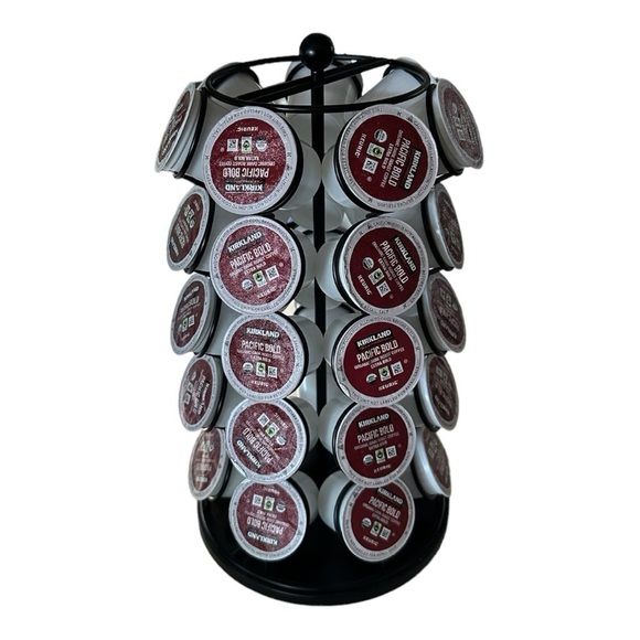 COFFEE Capsules Carousel Stand 35 Coffee Pod Pack Holder Storage Black Organizer - Picture 2 of 5